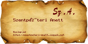 Szentpéteri Anett névjegykártya