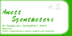 anett szentpeteri business card